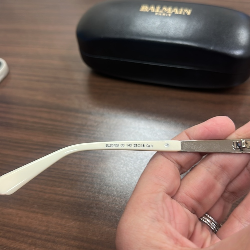 Balmain Ivory Gold Sunglasses NWOT - Picture 3 of 4
